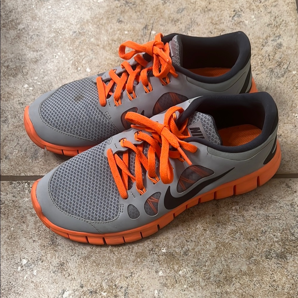 Nike Gray and Orange Athletic Shoes